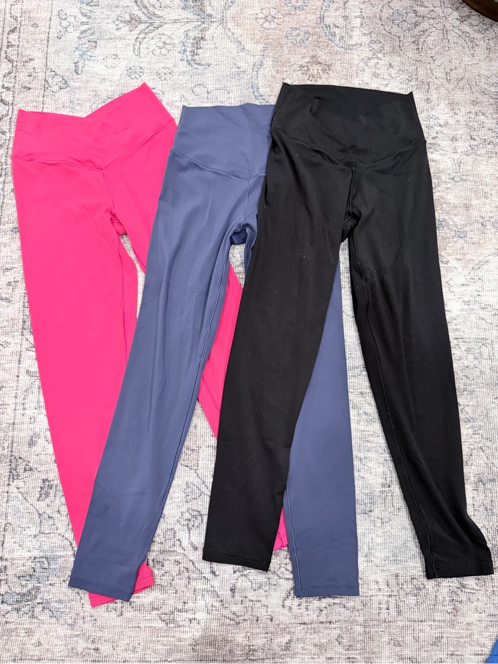 aerie 3-Pack High-Waist Leggings - Hot Pink, Slate Blue, Black